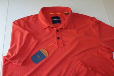 Tommy Bahama Polo Shirt Dune Drifter Spectator Blazing Orange T216137  Large L