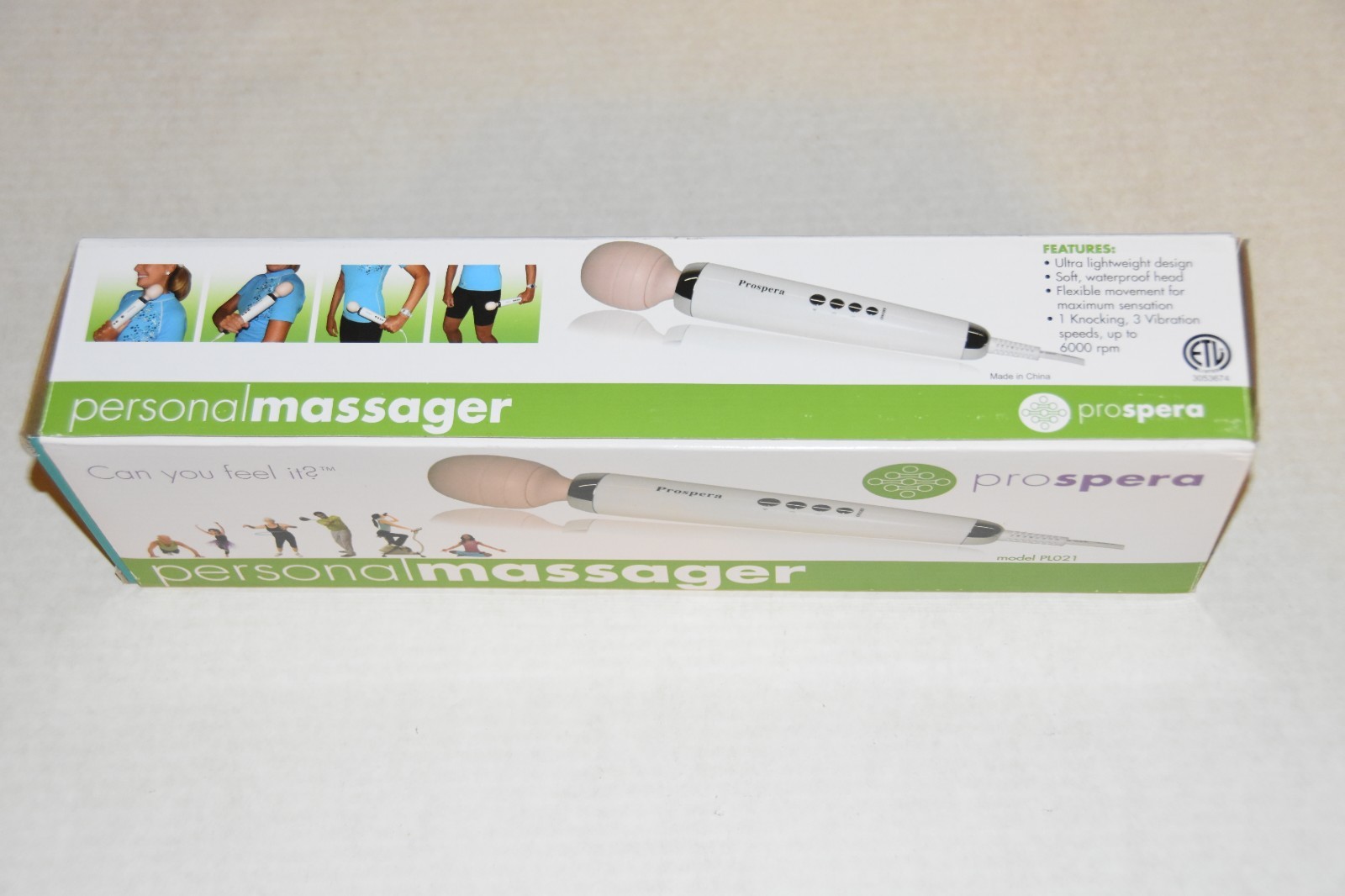 Prospera Personal Wand Massager 4 Speeds Knocking & Vibration PL-021, 6000 rpm