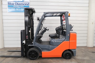 2013' Toyota 8FGCU30, 6,000# Cushion Tire Forklift, Triple, 3 Way, Sideshift