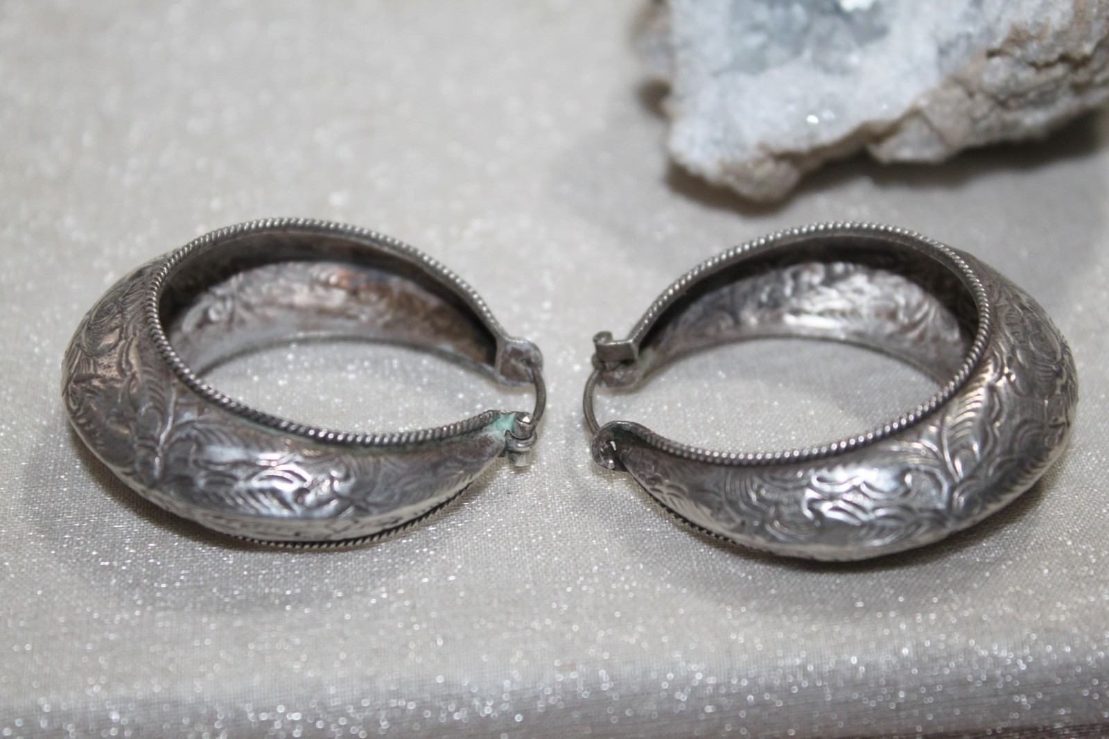 Southwestern VINTAGE Sterling Silver Floral Etched 2