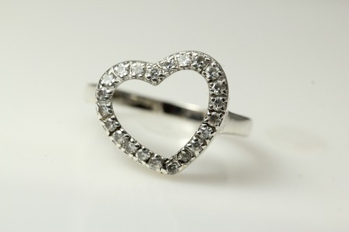 指輪・リング ROMANTINUER SN134 OPEN RING925SILVER Open Heart 925 Sterling Silver Ring 4.5 Grams Size 7.75