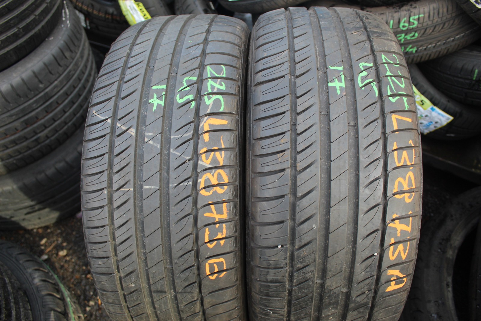 225 45 17 Michelin, Primacy HP, 91W, x2 A Pair 7.0mm (F1_tyres) L3873