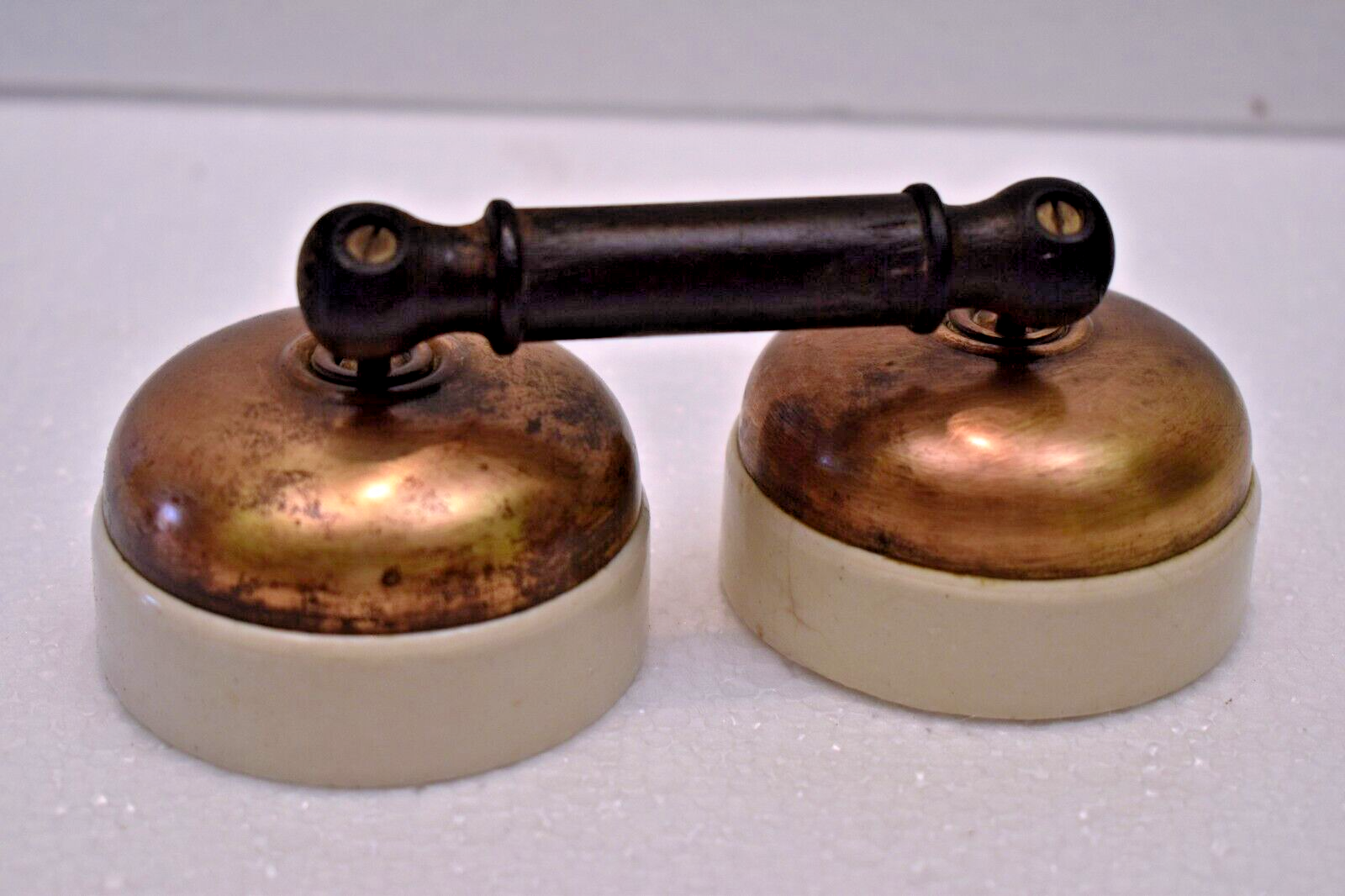 Antique Electric Switch Brass & Porcelain Telephone Shape Antique Electric Switch Brass & Porcelain Telephone Shape