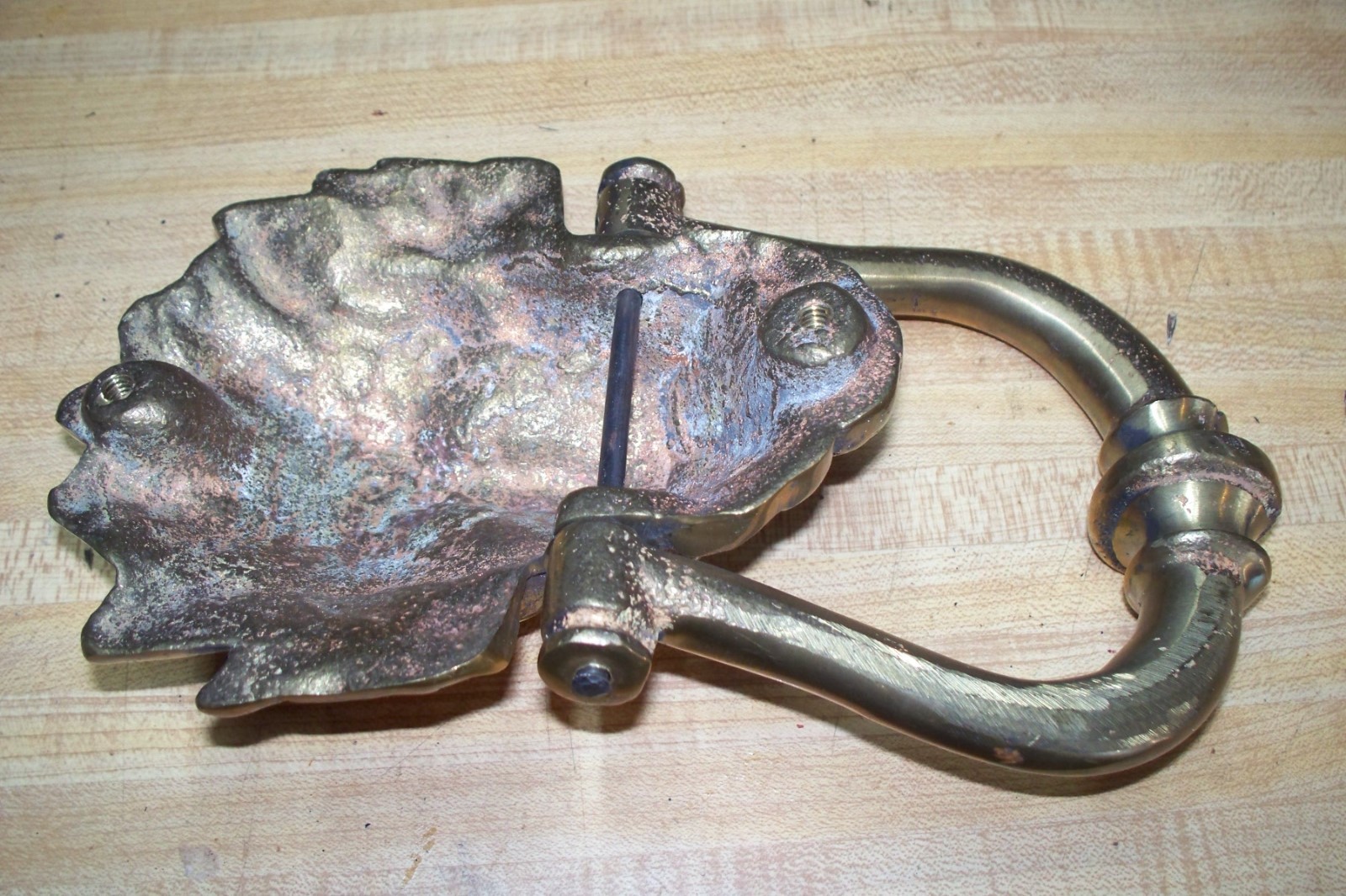 vintage lion head brass door knocker