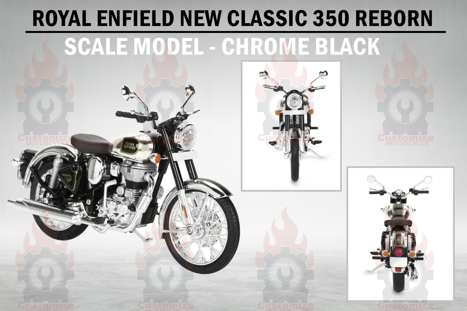  Enfield Classic 500 模型 1:12 100% GENUINE Fits Royal Enfield 