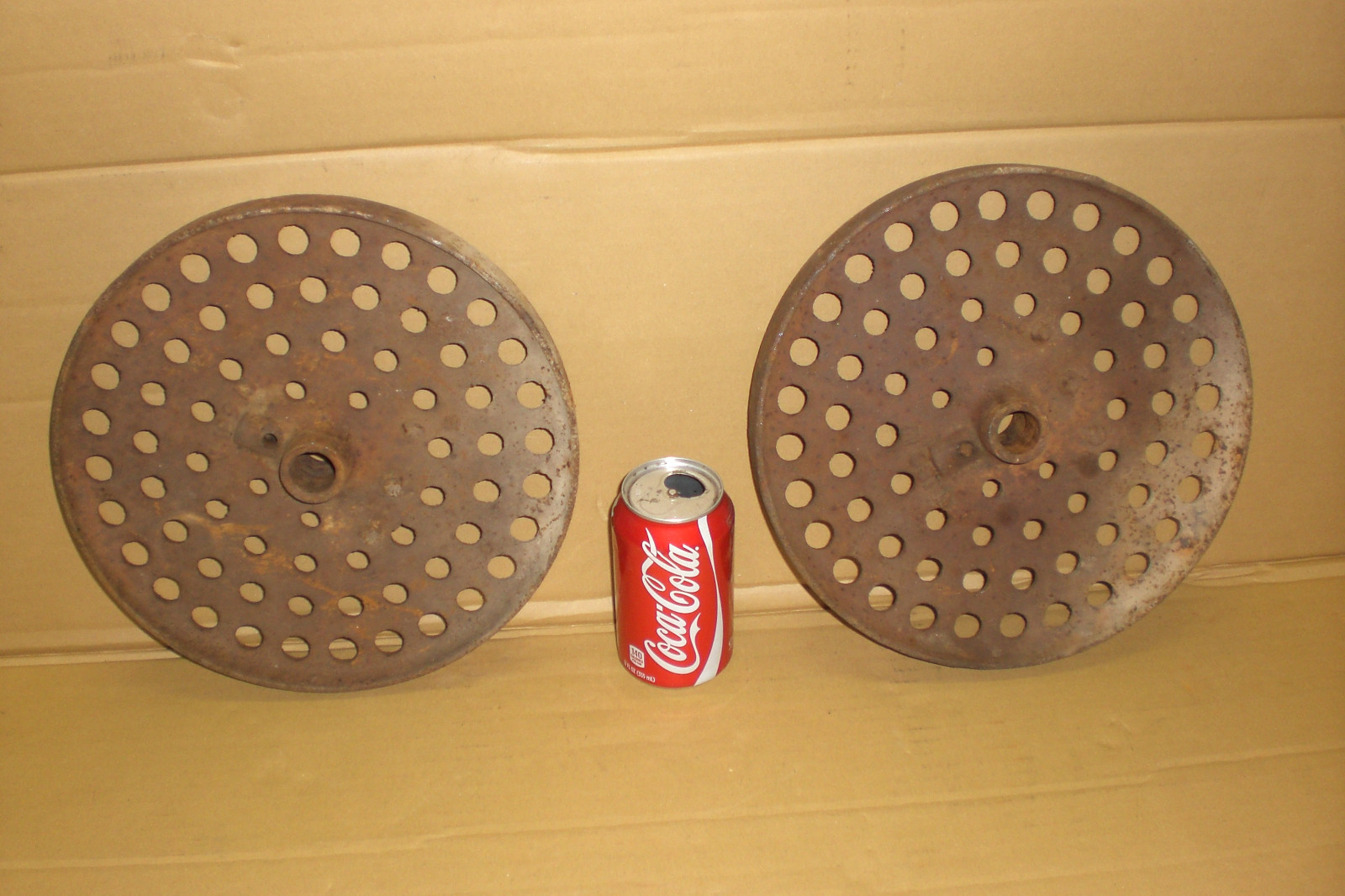 PAIR OF CAST IRON WHEELS FACTORY CART INDUSTRIAL,STEAMPUNK HIT AND MISS,FARM