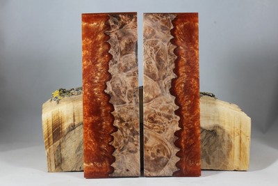 BURL COPPER COMPOSITE KNIFE HANDLE MATERIAL BLANK SCALES (173)