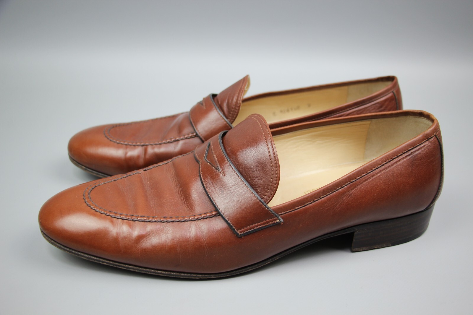 TANINO CRISCI Mens Brown Leather Dress Shoes Loafers Size 42 TANINO CRISCI Mens Brown Leather Dress Shoes Loafers Size 42