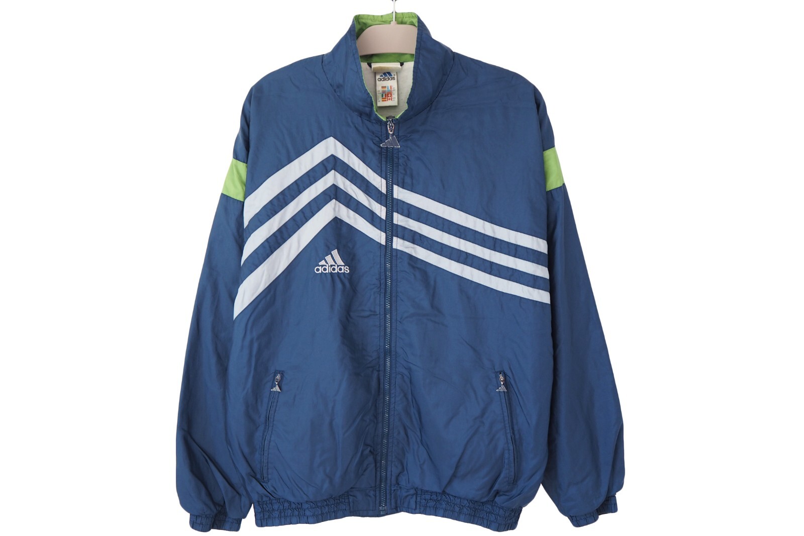 Vintage ADIDAS Track Jacket Full Zip Size L blue 90s sport
