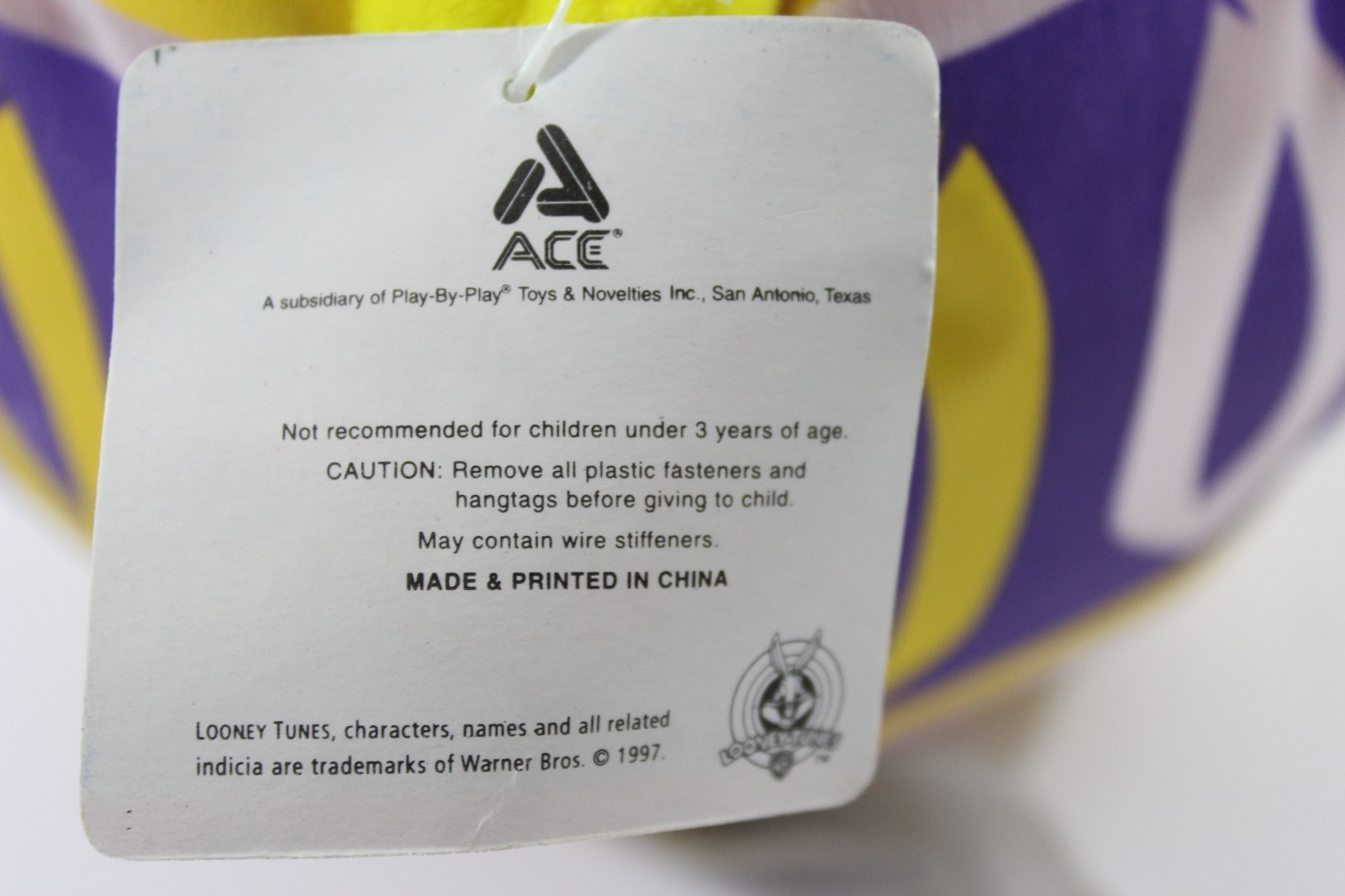 New Play By Play Looney Tunes Easter Baby Tweety Bird Toy Purple Egg Plush 1997