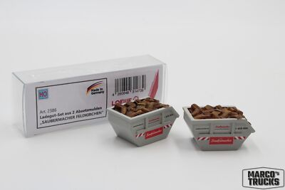 Loewe Set from 2 Absetzmulden ''SAUBERMACHER'' HO No. 2386 1:87 /LW305 