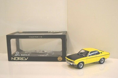 Norev 1/18 Opel Manta SR 1900 coupé 3P 1970 Jaune / noir Réf. 183625.