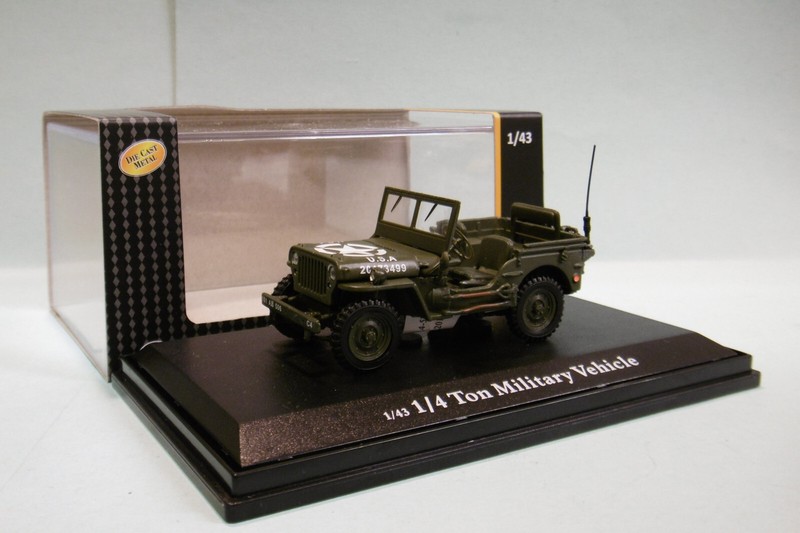 Cararama Oliex - Jeep Militaire Us Army D-Day 1/4 Ton Military 4-90146 Neuf 1/43
