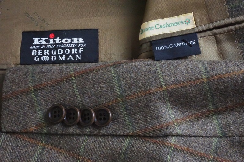 Kiton Brown Cold Plaid 100% Cashmere Sport Coat Jacket Sz