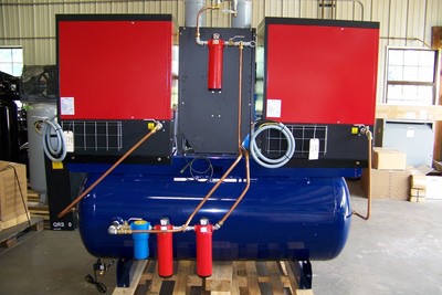 Chicago Pneumatic  Air compressor  Duplex 30 hp Rotary screw/ w desiccant dryer