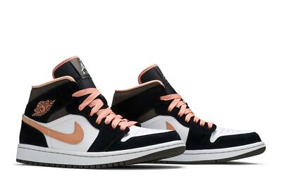 Pre-owned Jordan Air  Wmns Air  1 Mid Se 'peach Mocha' Dh0210-100 In White/apricot/agate/black