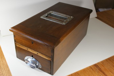 wooden cash till