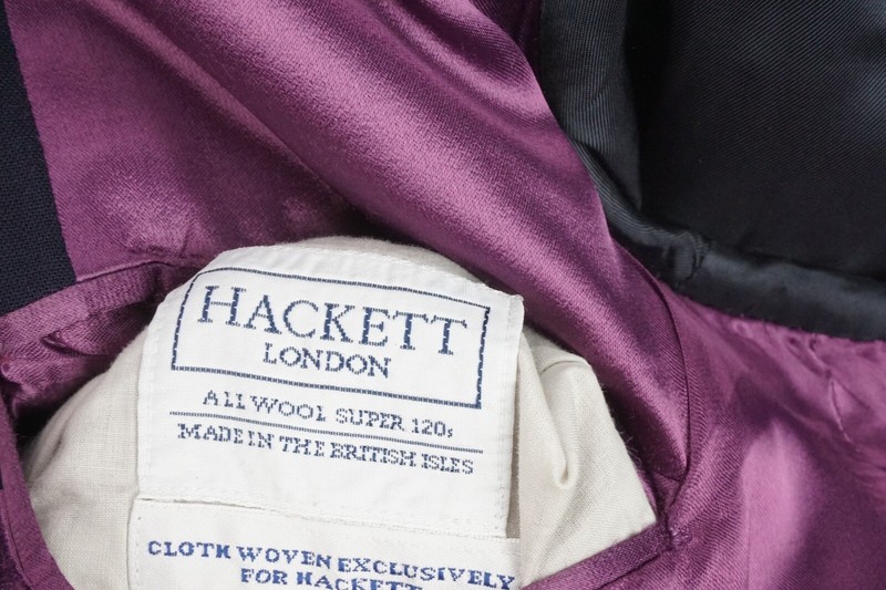 Hackett London Navy Blue Gold Btn Blazer Wool Sport Coat Jacket Sz 46L