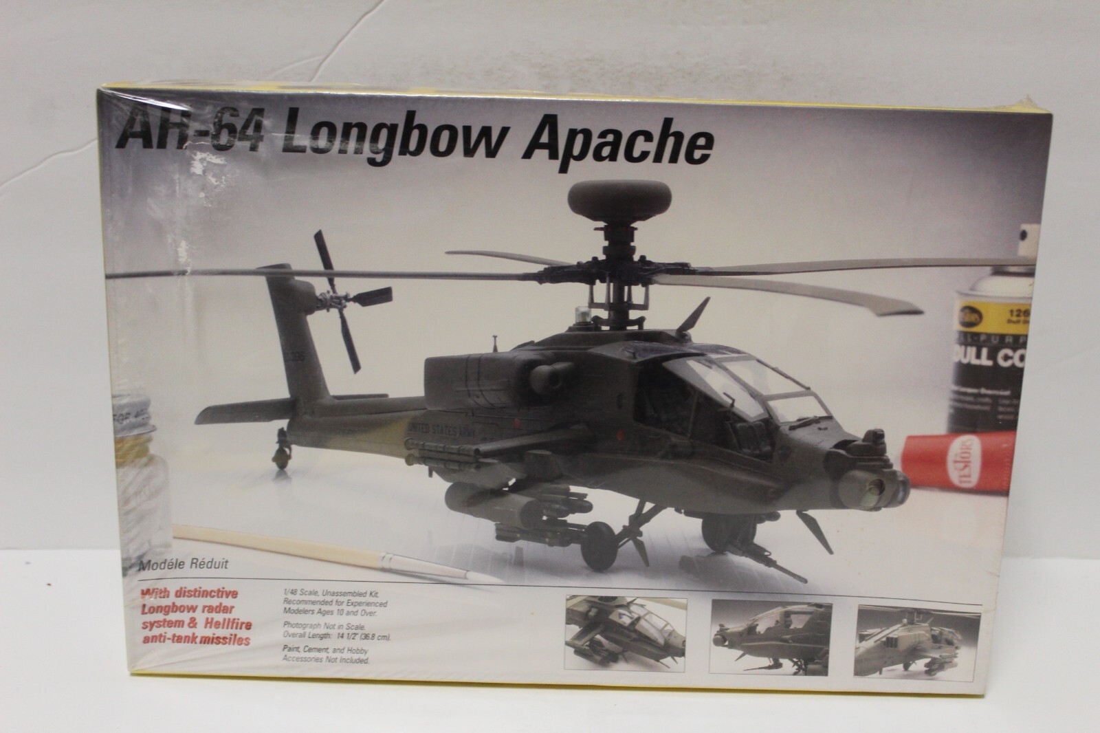 Sealed AH-64 Longbow Apache Model 1:48 scale by Testors 1991 Sealed AH-64 Longbow Apache Model 1:48 scale by Testors 1991