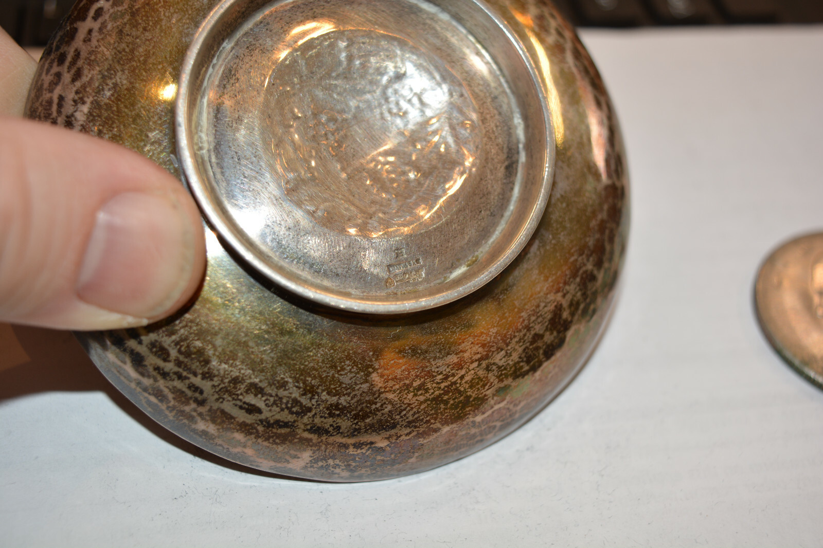 Sterling Silver Arthur Stone  Bowl Handmade by Master Silversmith Hartwell -1909