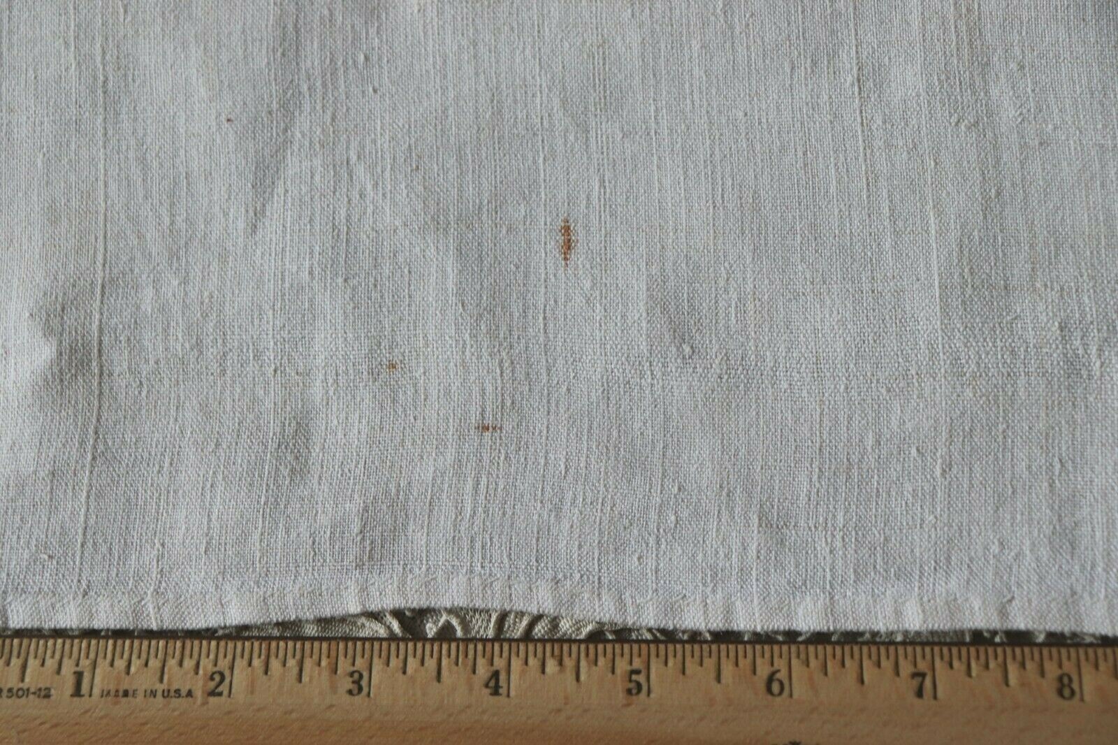 French Antique 19thC Old Linen Dish Towel, Hand Loomed~Initial MB~L-17