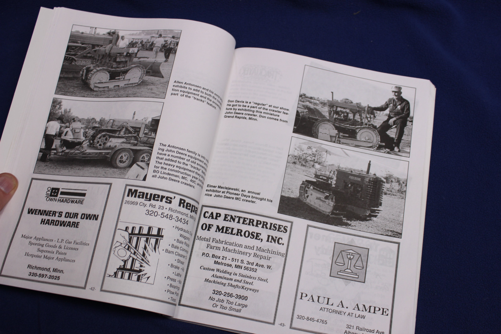 1998 Stearns County Pioneer Club Threshing Show Book Albany Minnesota