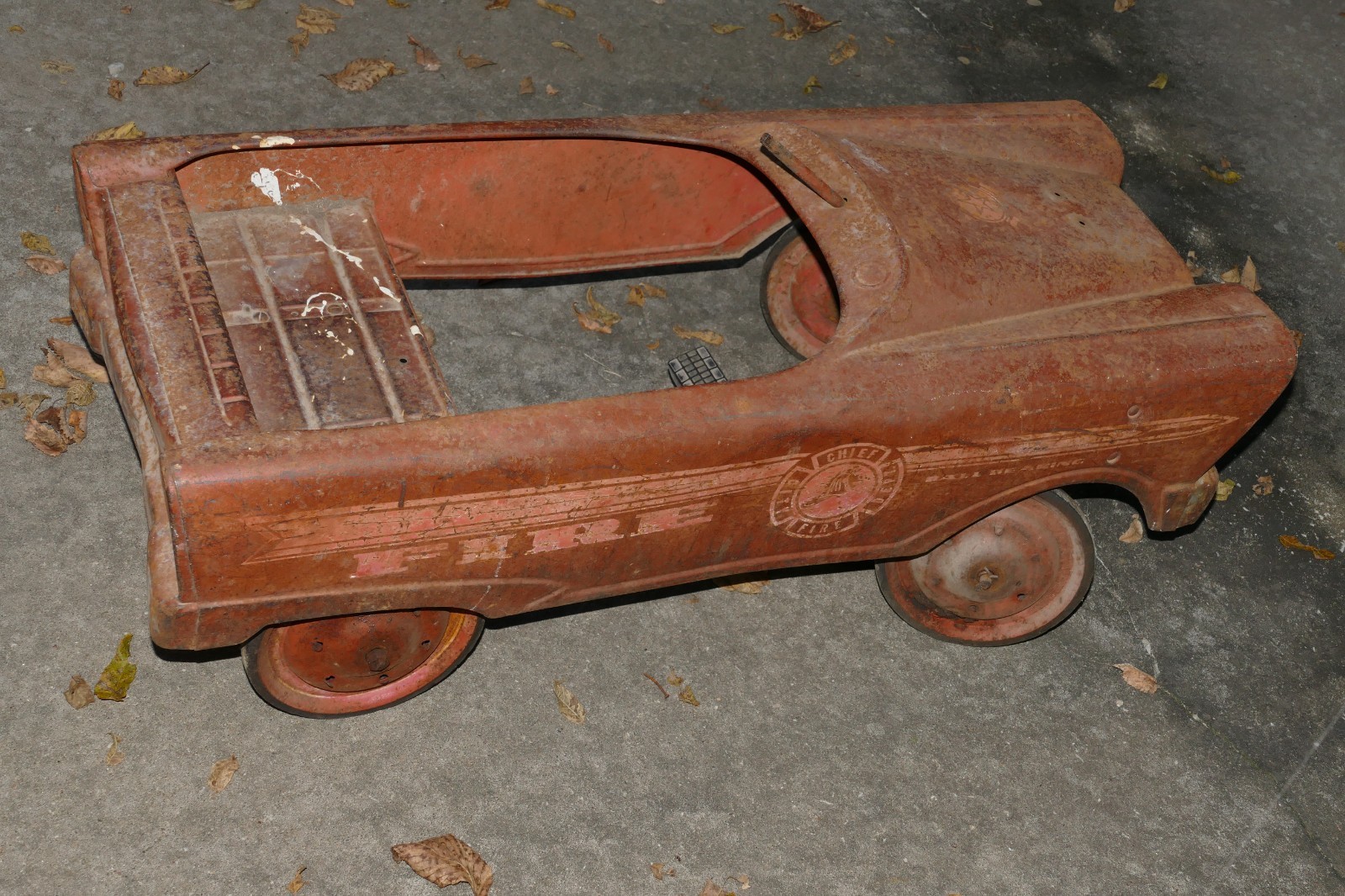 Vintage Red Fire Chief Pedal Car