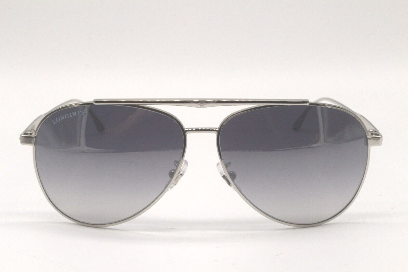 Pre-owned Longines Lg0005-h 16c Silver/zeiss Grey Gradient Lens Authentic Sunglasses 59-12 In Gray