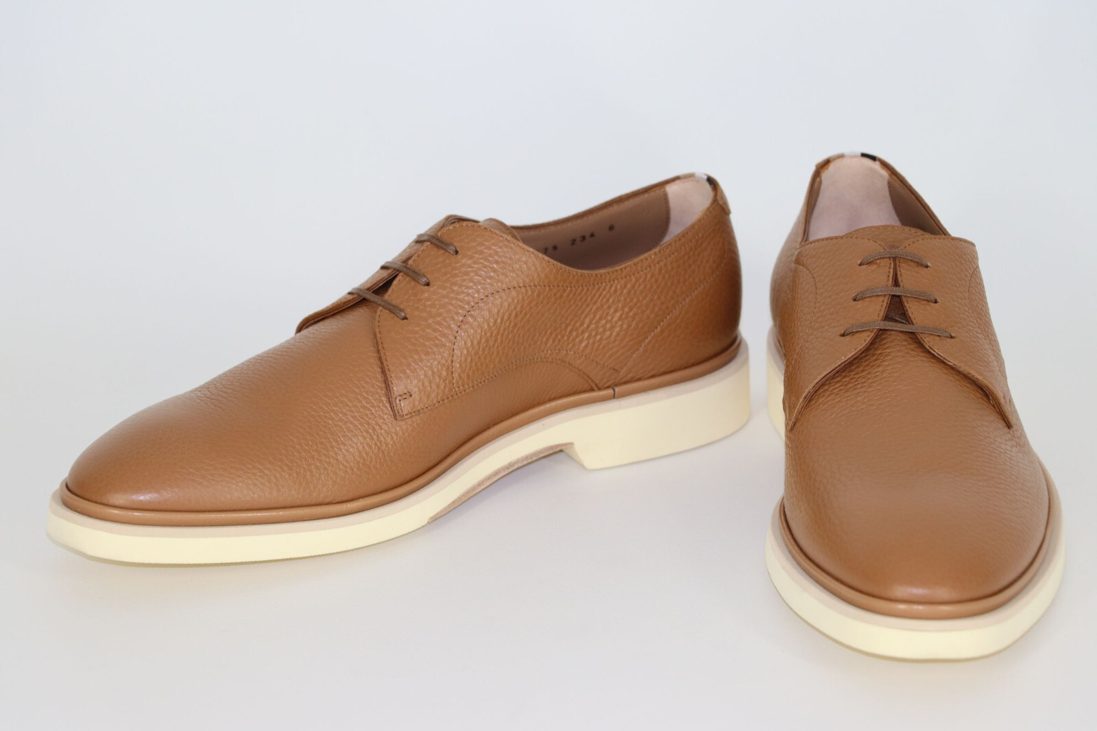 HUGO BOSS HUGO BOSS DRESS SHOES, MOD. JERRARD_DERB_GR, SIZE 42 / US 9, LIGHT/PASTEL BROWN