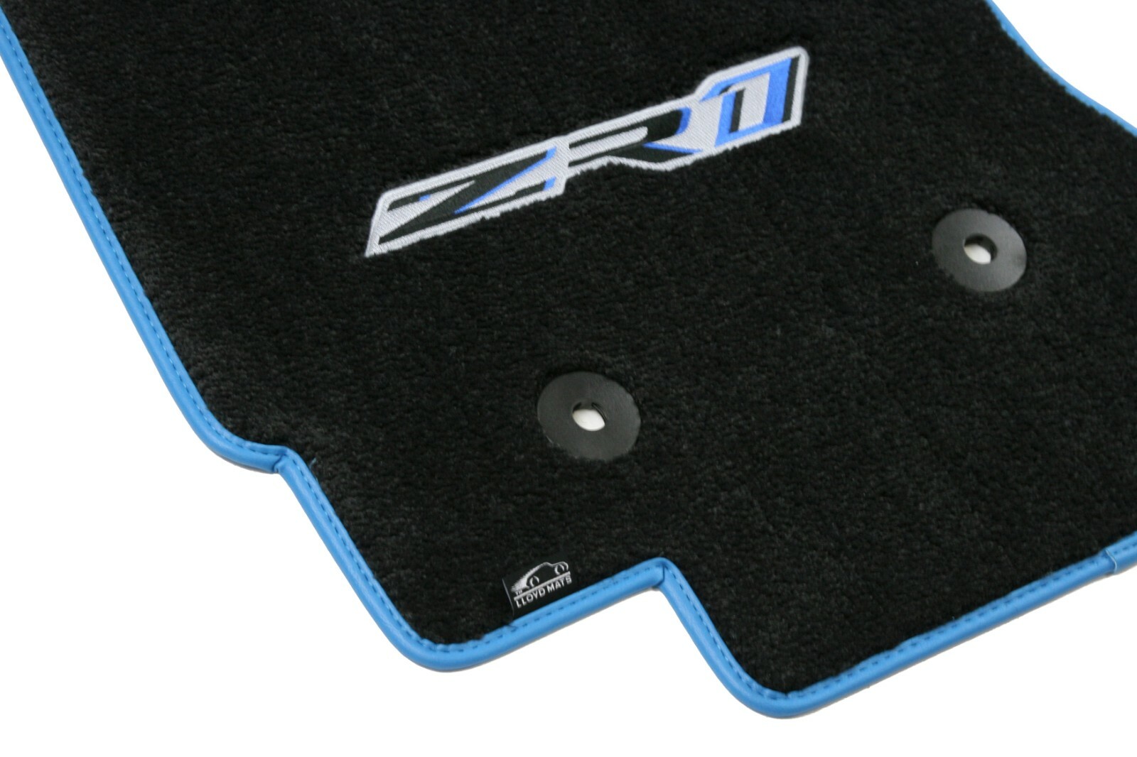 LLOYD MATS Ultimat FRONT FLOOR MATS ZR-1 logo BLUE BINDING
