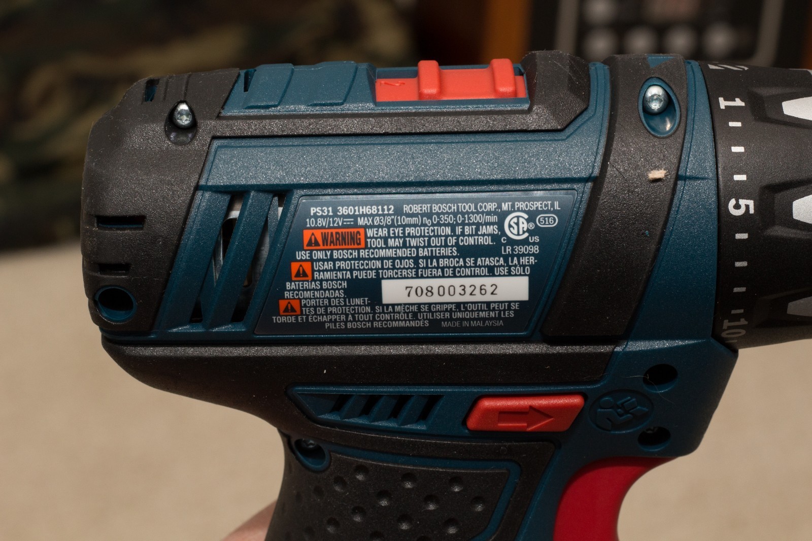 New Bosch PS31 12V 2 Speed Max 3/8