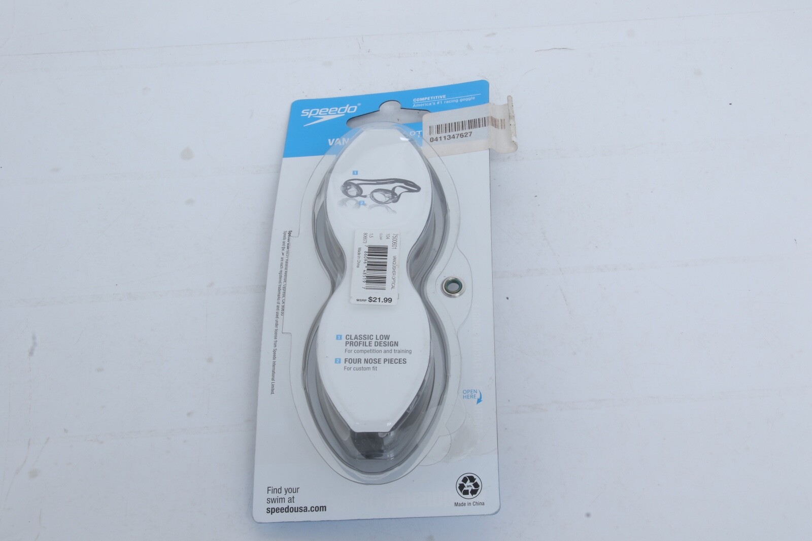 Speedo Unisex-Adult VANQUISHER  OPTICAL Competitive Goggles -1.50 Clear