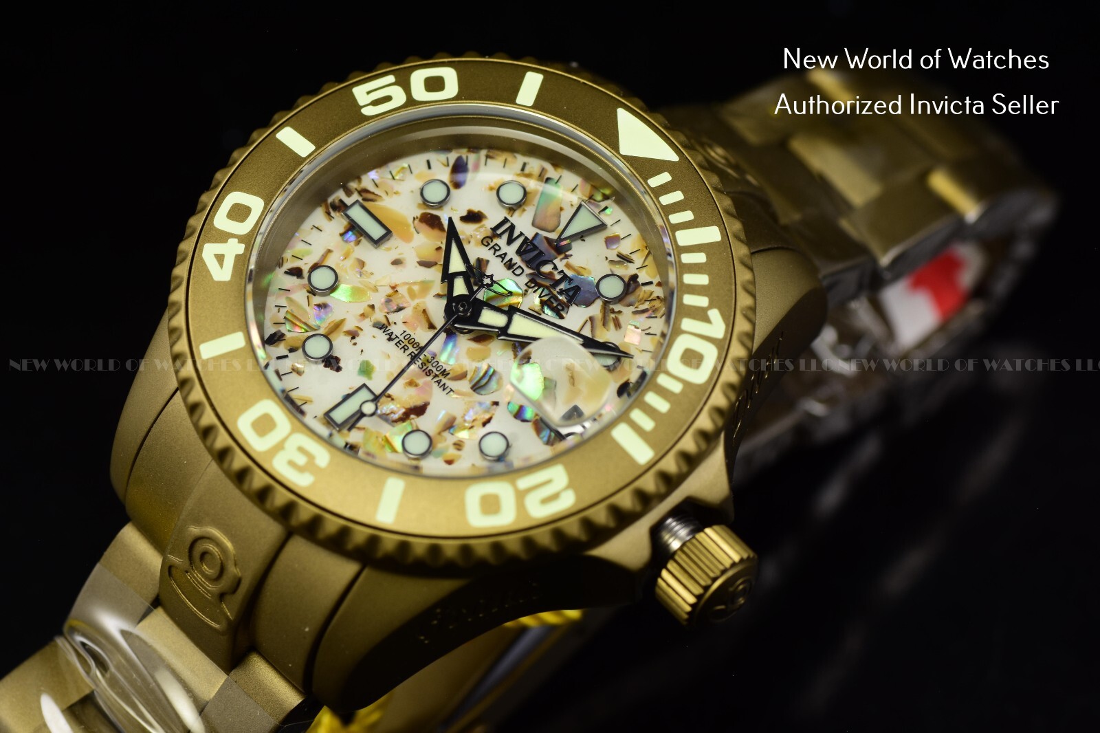 Pre-owned Invicta Women's Pro Diver 38mm Beige Dial Automatic Khaki Bracelet Watch