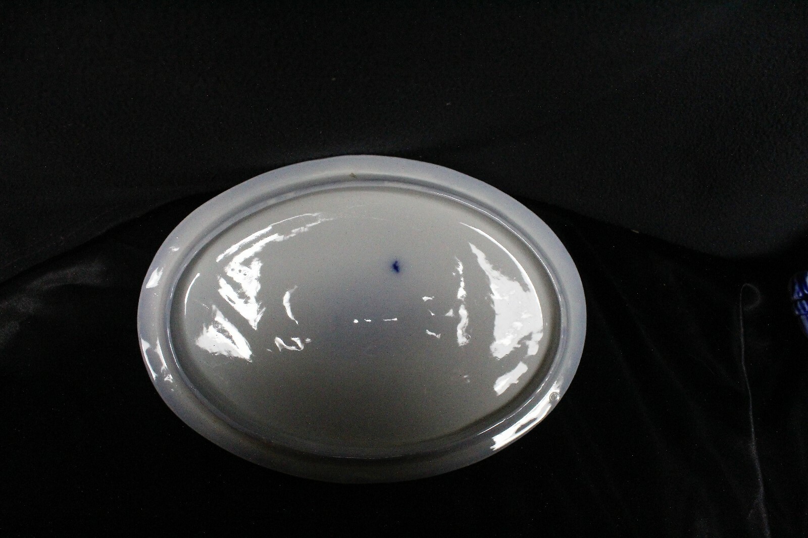 Antique Staffordshire Shapoo Pattern Flow Blue Ironstone Covered Dish