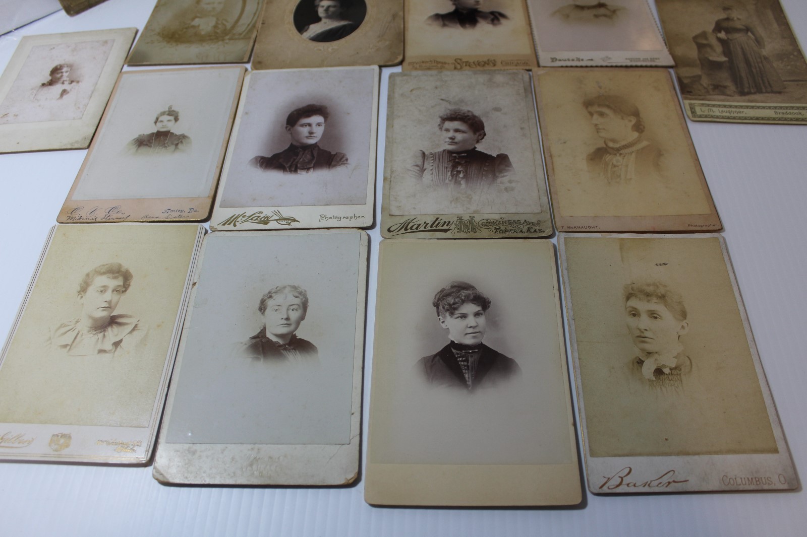 19 Antique Victorian Cabinet Cards Photographs Photos Women Ladies