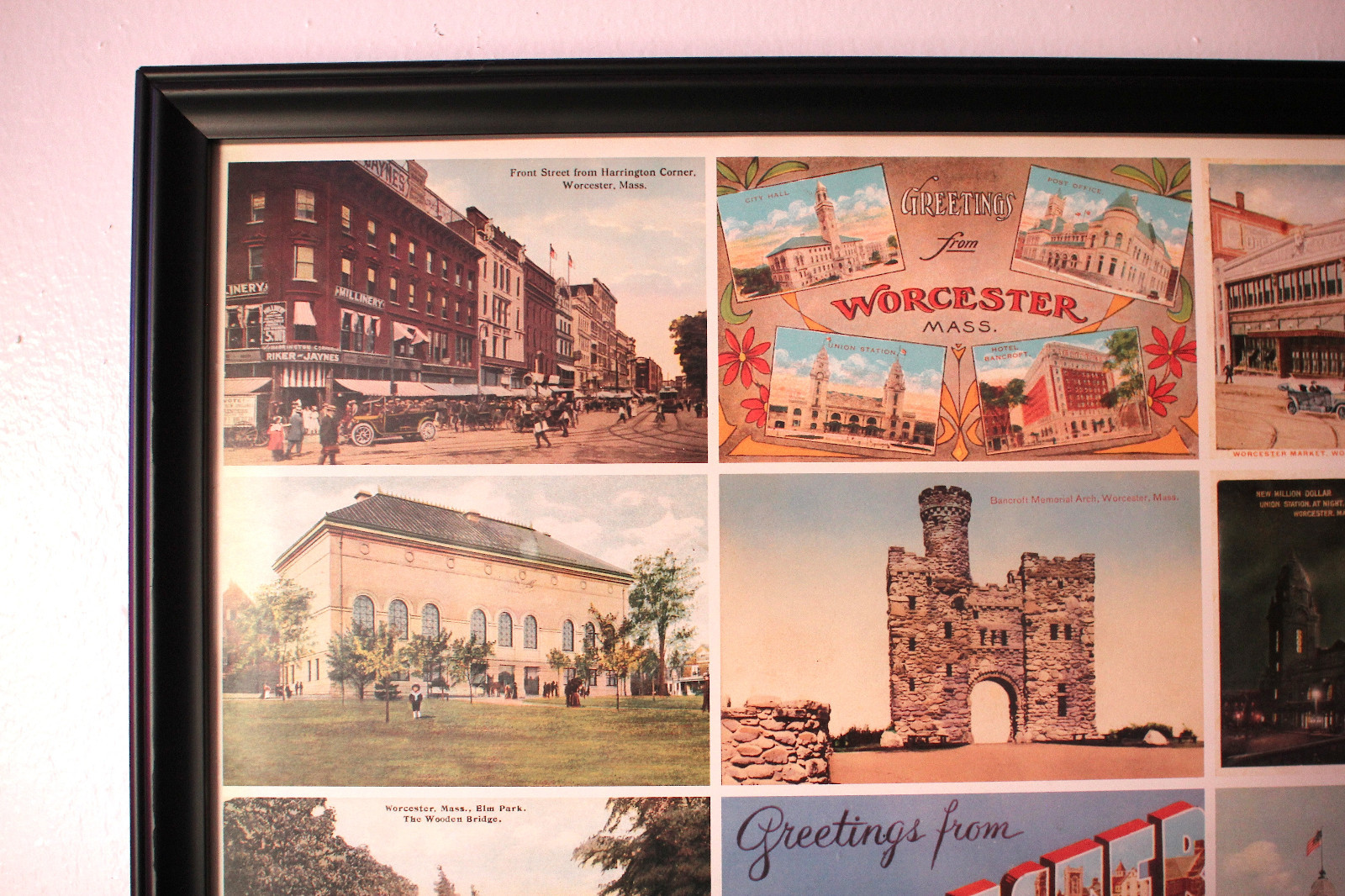 Worcester, Massachusetts Vintage postcards poster