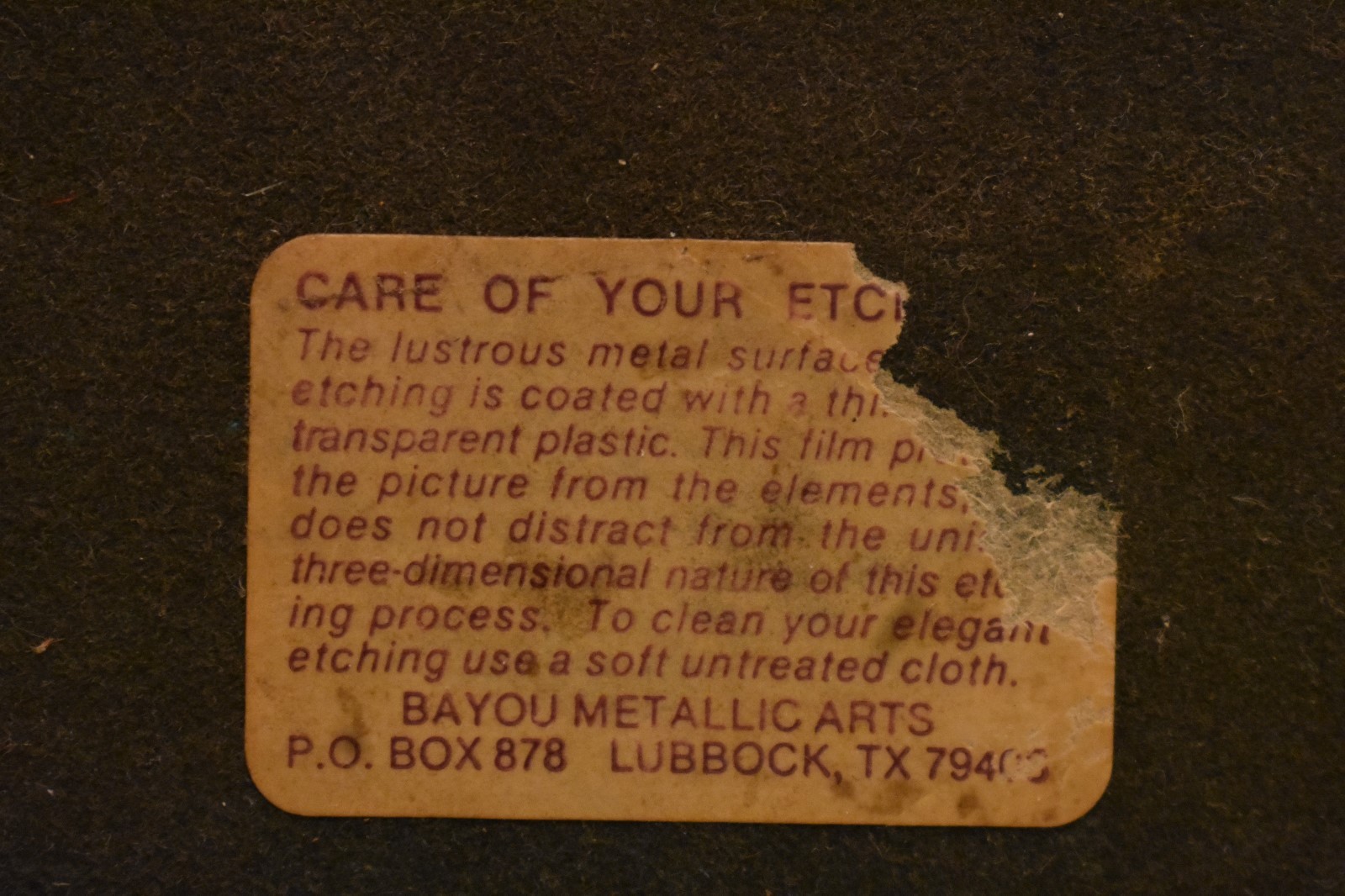 Car Paperweight Etched metal on Marble Bayou Metallic Arts 4 inch long x 3 wide