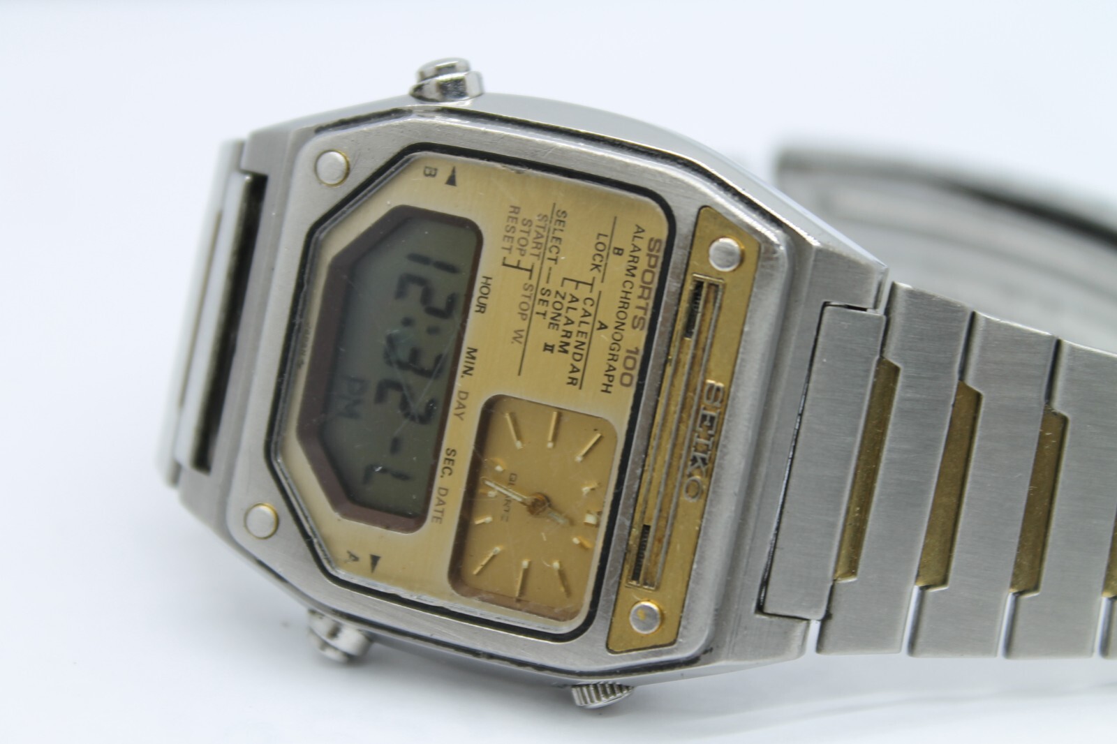 XRARE SEIKO H239-505A SPORTS 100 ANA-DIGI DUAL TIME ALARM