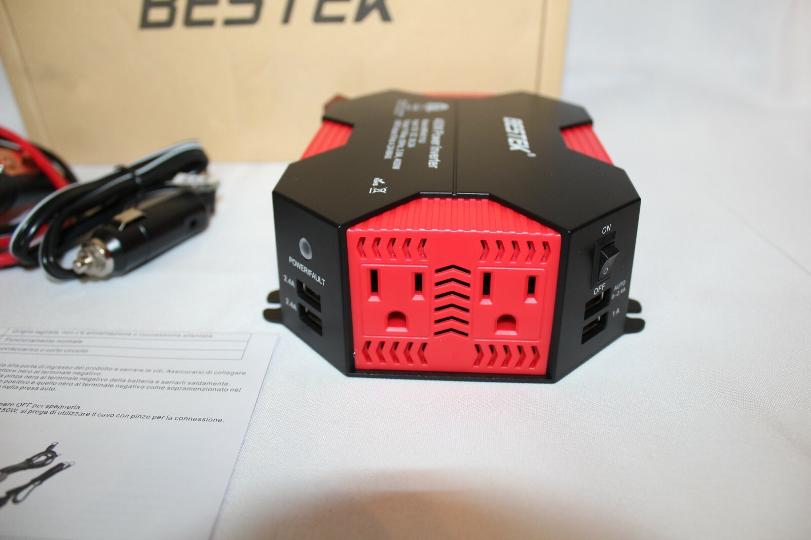 BESTEK 400W Power Inverter DC 12V to AC 110V Car Adapter 4 USB Charging 40% Off