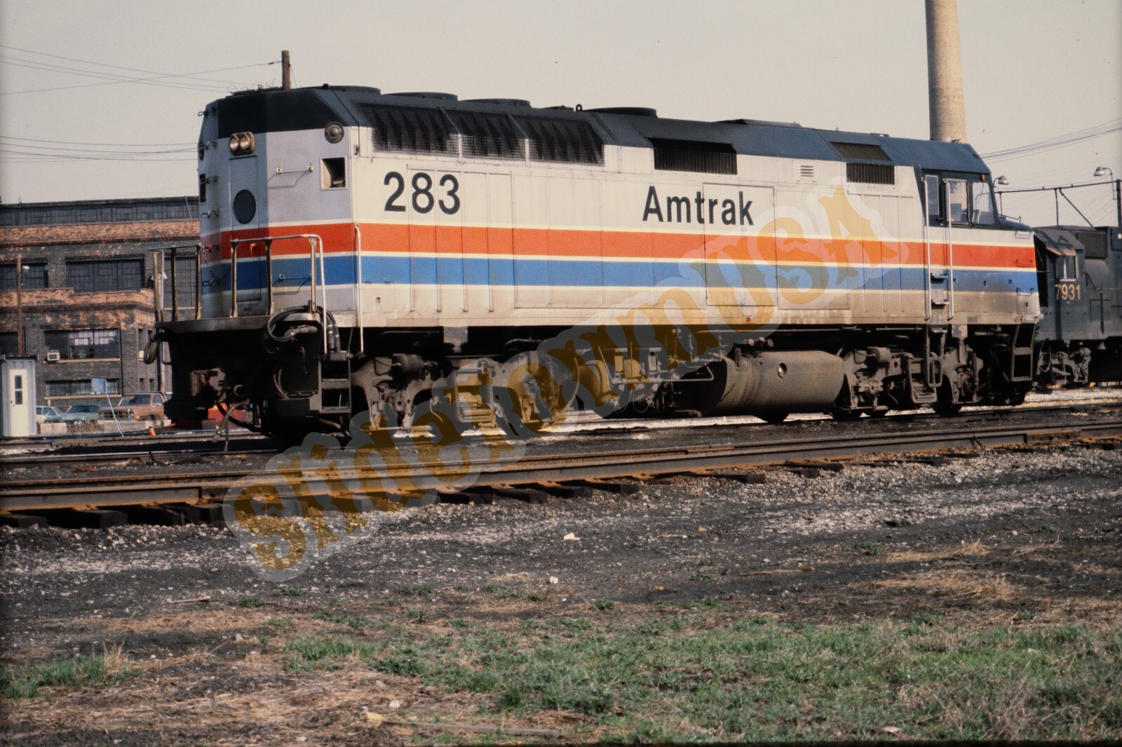 Vtg 1979 Train Slide 283 AMTK Amtrak Engine X4L035 | eBay