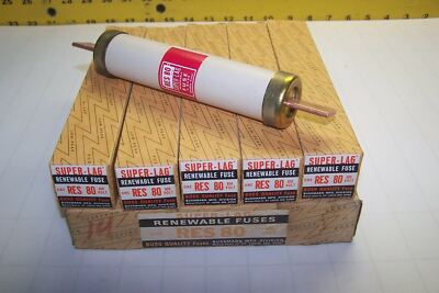 5) NEW BUSSMANN SUPER-LAG 80 AMP 600 VAC RENEWABLE FUSE RES 80