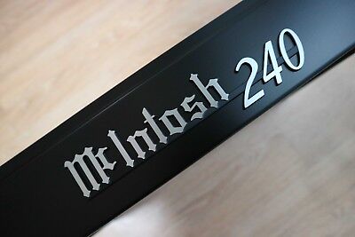 McINTOSH MC240 BLACK+BRUSHED LOGO EMBLEM LABEL BADGE - New Reproduction for DIY