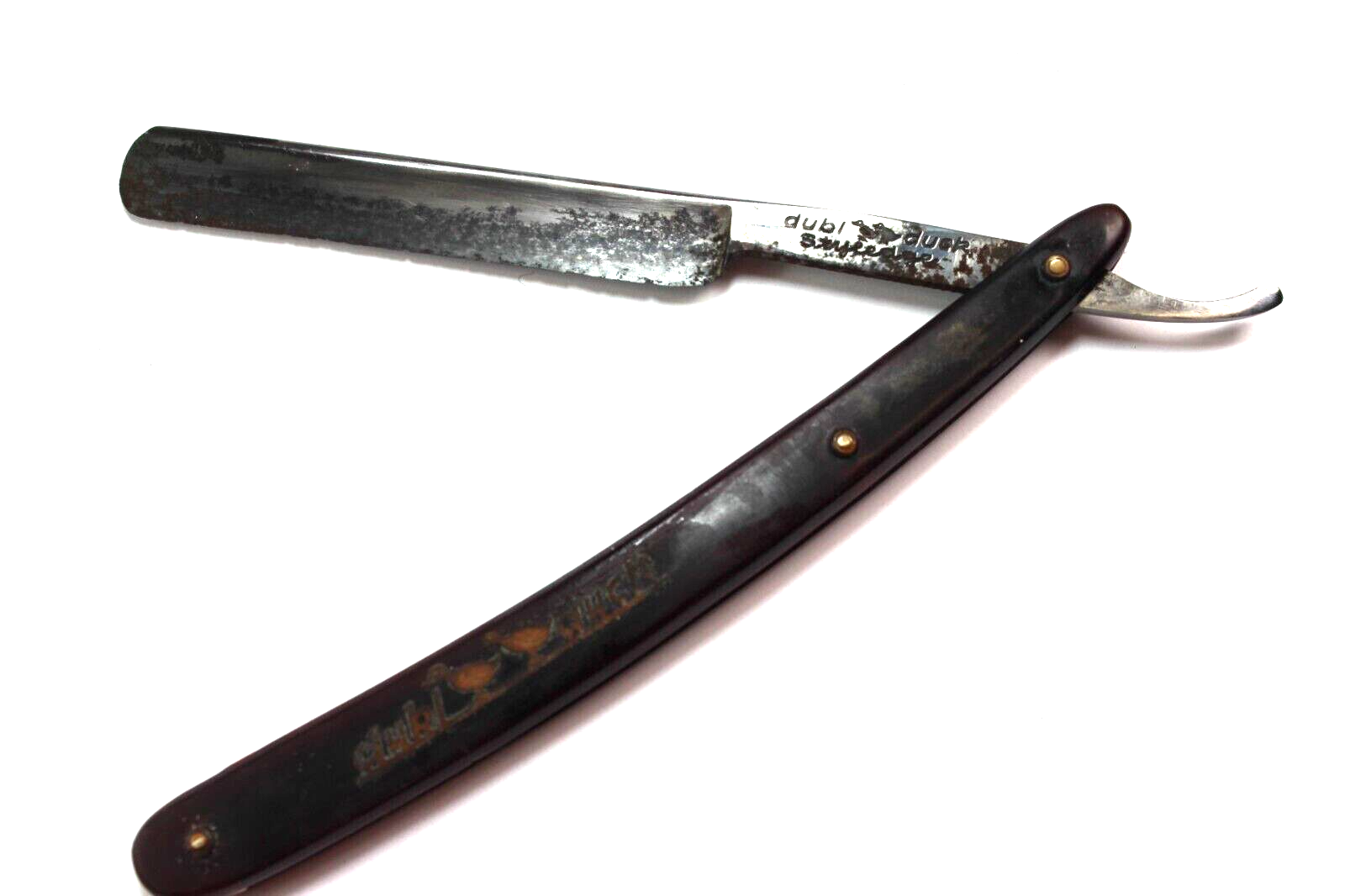 DUBL DUCK Style Edge Straight Razor Pearl Duck Inc. Jamaica, N.Y. - Made Germany