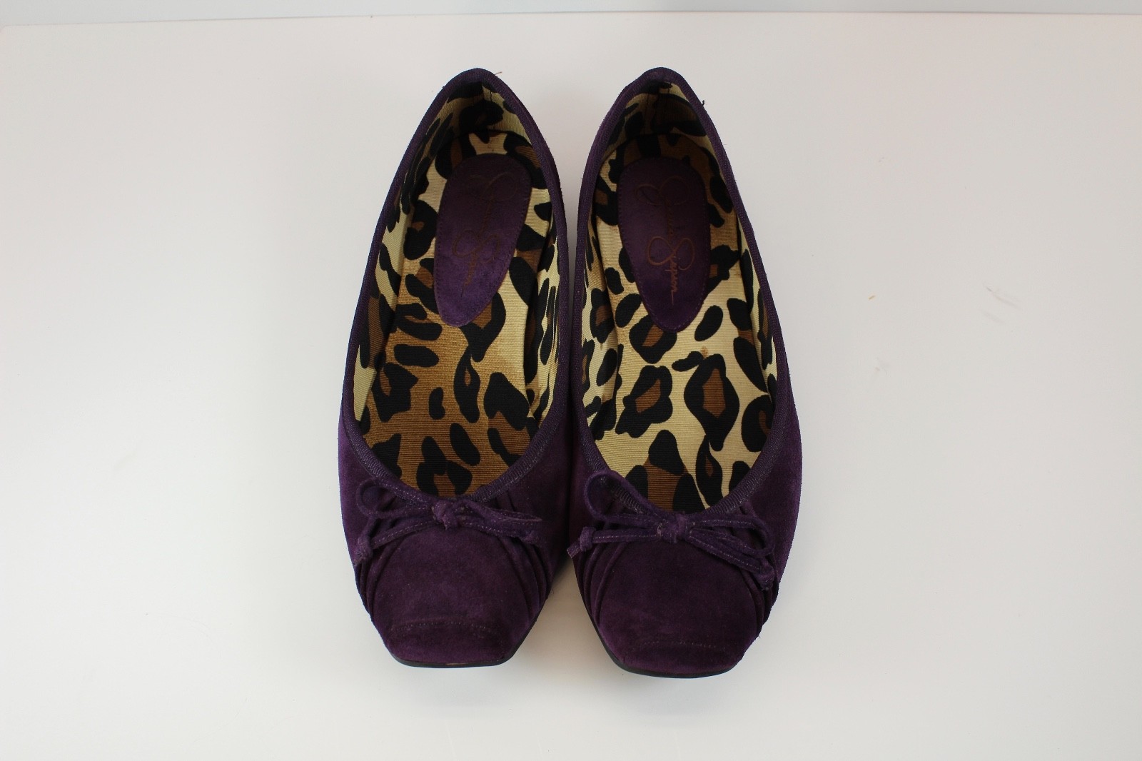 Jessica Simpson Purple Tan Woman's Shoes Ballet Flats Sz 8 bows leopard gold lot