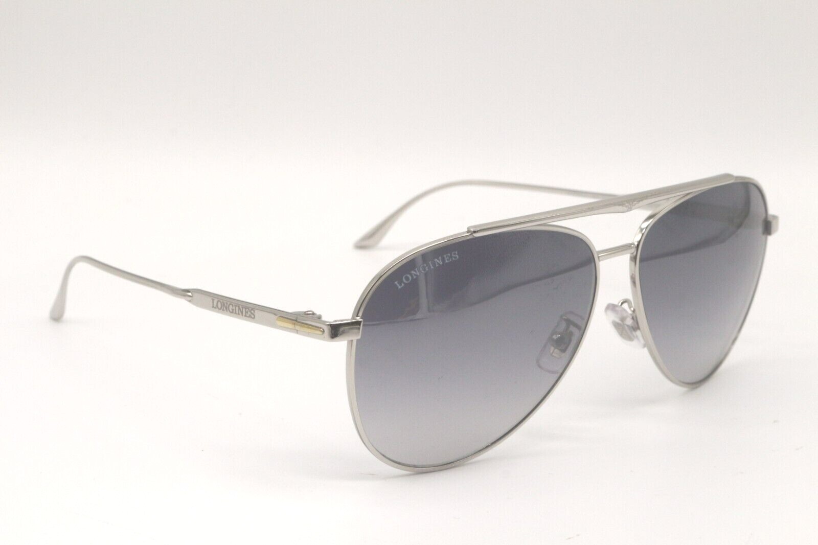 Pre-owned Longines Lg0005-h 16c Silver/zeiss Grey Gradient Lens Authentic Sunglasses 59-12 In Gray