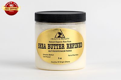 SHEA BUTTER REFINED ORGANIC RAW COLD PRESSED GRADE A FROM GHANA 100% PURE 8 OZ