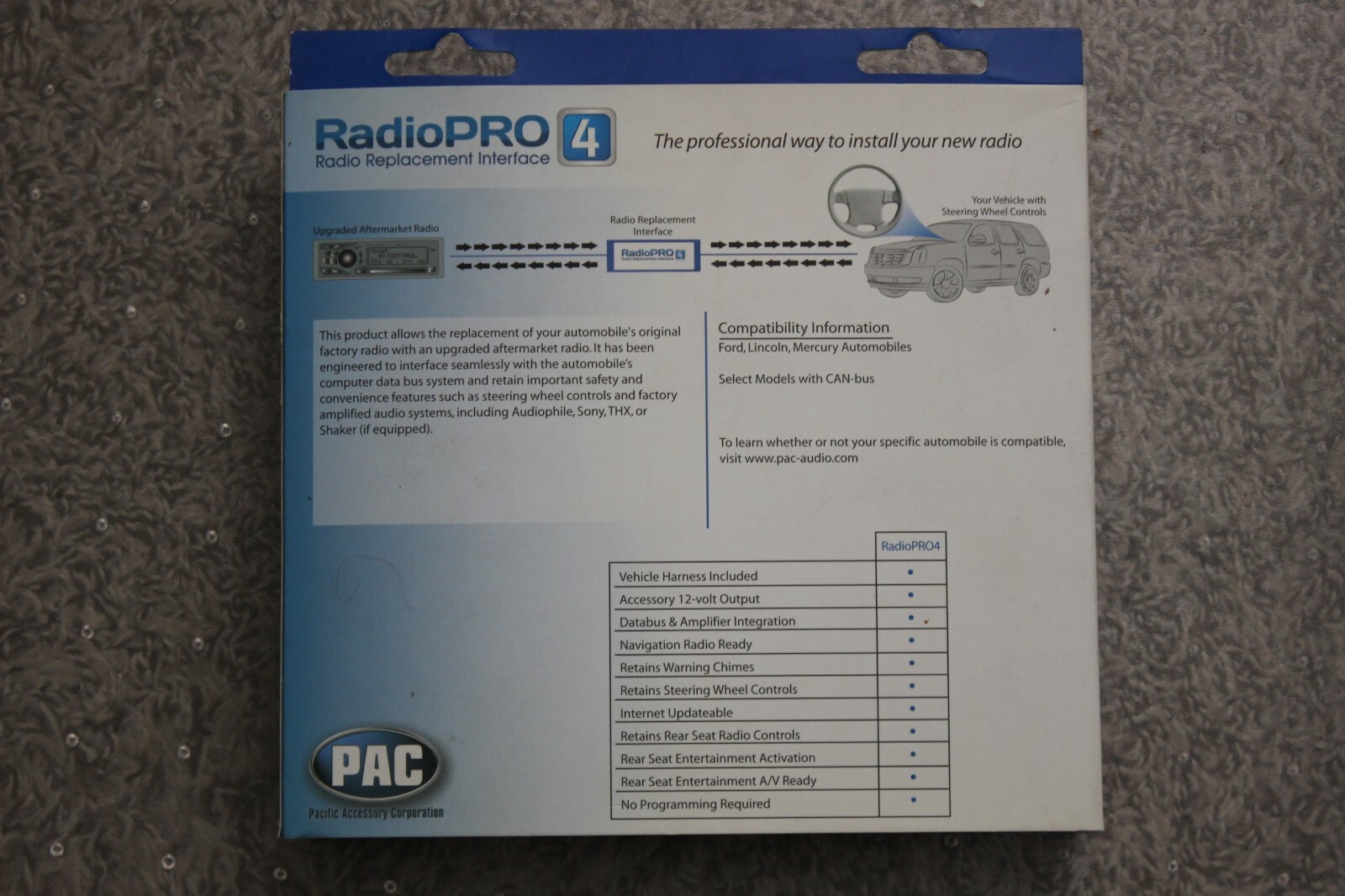 PAC RP4-FD11 RADIOPRO4 INTERFACE RADIO REPLACEMENT FORD LINCOLN MERCURY