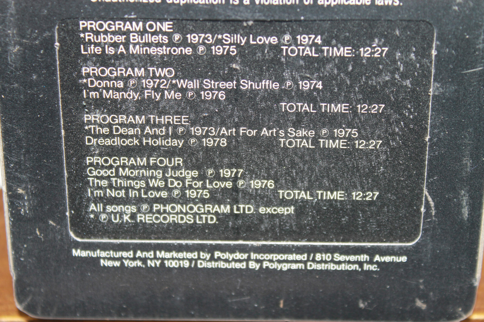 10cc Greatest Hits 1972 - 1978 8 Track Factory Sealed New Old Stock