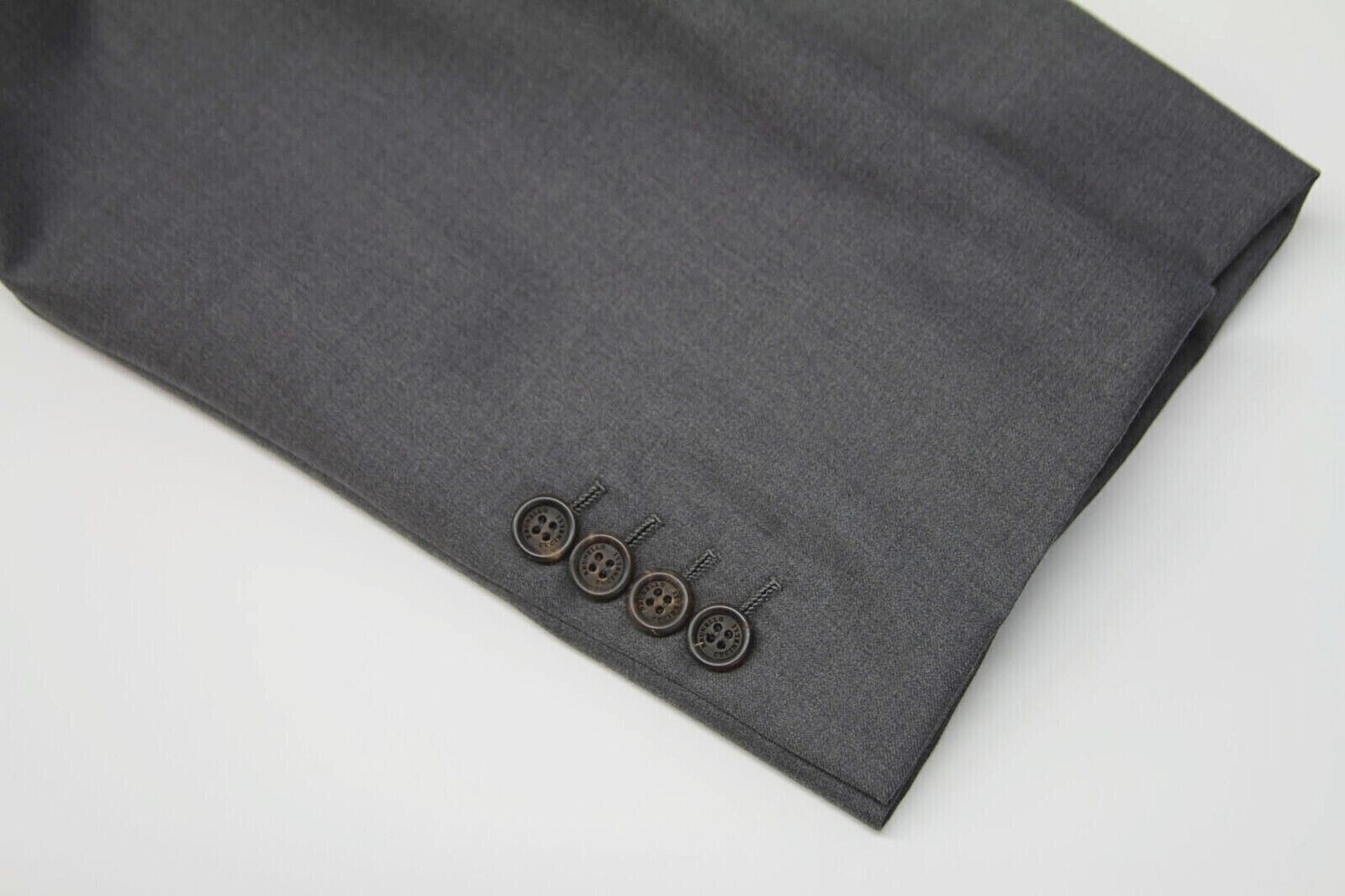Pre-owned Brunello Cucinelli Nwt$4695  Men 100% Virgin Wool 2pc Suit With Logo Buttons A228 In Gray