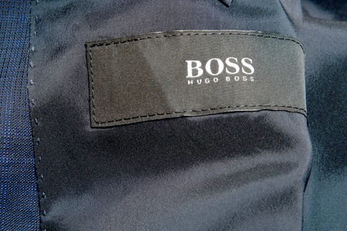 Pre-owned Hugo Boss Men's "novan5/ben2" Slim Fit 100% Wool Plaid Two Button Suit In Blue